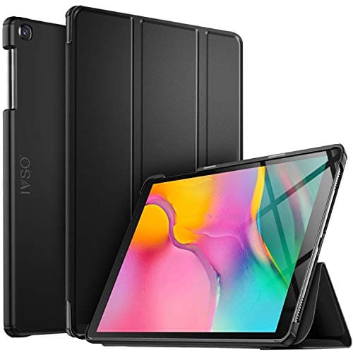 IVSO Case for Samsung Galaxy Tab A 10.1 2019, Ultra Lightweight Protective Slim Smart Cover Case for Samsung Galaxy Tab A 10.1 Inch SM-T510,SM-T515 2019 Release Tablet (Black)