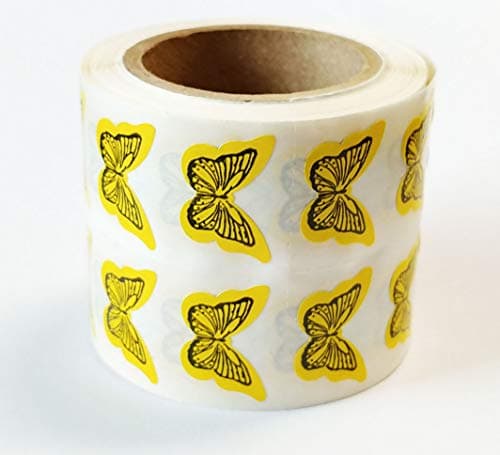 Yellow Butterfly Tanning Stickers 50 Pack