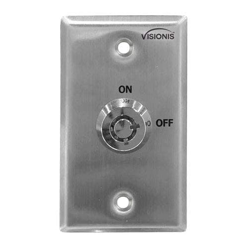 Visionis VIS-7002 On and Off Exit Key Switch for Door Access Control Exit Button with N/O Output for On/Off Release