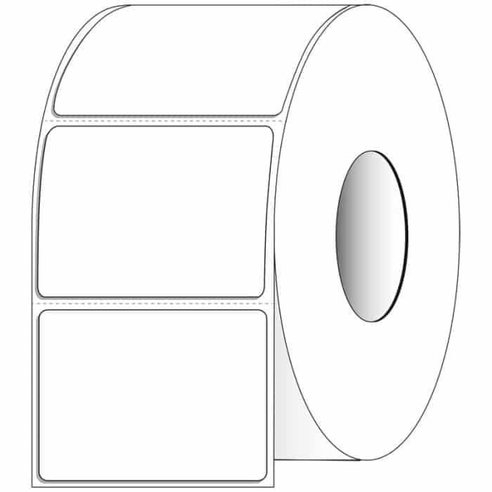 Direct Thermal Perforated White Labels, 4 x 3 Inch, 2000 Count, 3 Inch Core, Self-Adhesive Shipping Labels