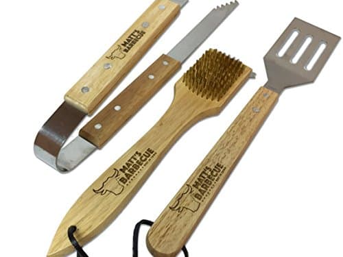 The Smart Baker Personalized Barbeque Grill Utensil Set. Includes Spatula, Tongs and Brush - Grilling Tools for Dad, Groomsmen Gift