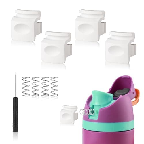 4pcs Replacement Button Compatible with Owala FreeSip 24oz 32oz, BPA-Free Water Bottle Lid Mouth Push Button Switch Replacement Parts for Owala 19/24/32/40oz Bottle Accessories, White
