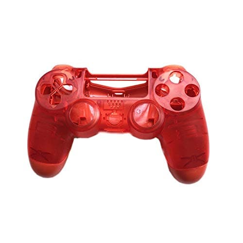 Front+Back Shell Housing Case Cover Protector for Sony PS4 Pro Controller JDS040 JDM-040 Upper Housing Shell Case (Clear Red)