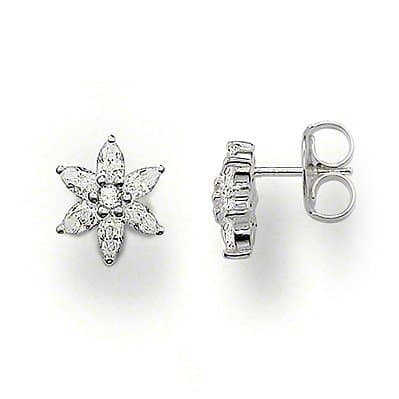 Thomas Sabo Flower Stud Earrings with White Zirconia