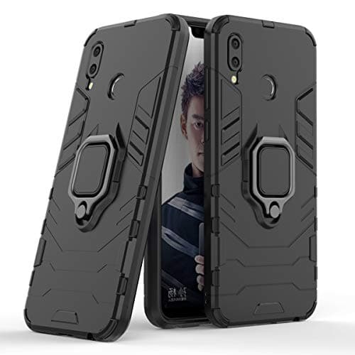 Cocomii Black Panther Ring Huawei Honor Play Case, Slim Thin Matte Vertical & Horizontal Kickstand Ring Grip Reinforced Drop Protection Fashion Bumper Cover for Huawei Honor Play (Jet Black)