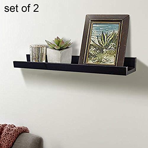 Shelving Solution Large L Shaped Floating Shelf (Set of 2, White 45 1/4 Inch)
