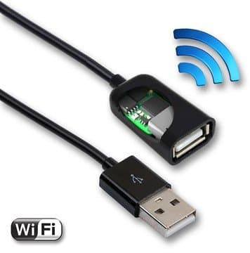 Forensic Keylogger Cable Pro - USB extension cable hardware keylogger with Wi-Fi and 16MB memory