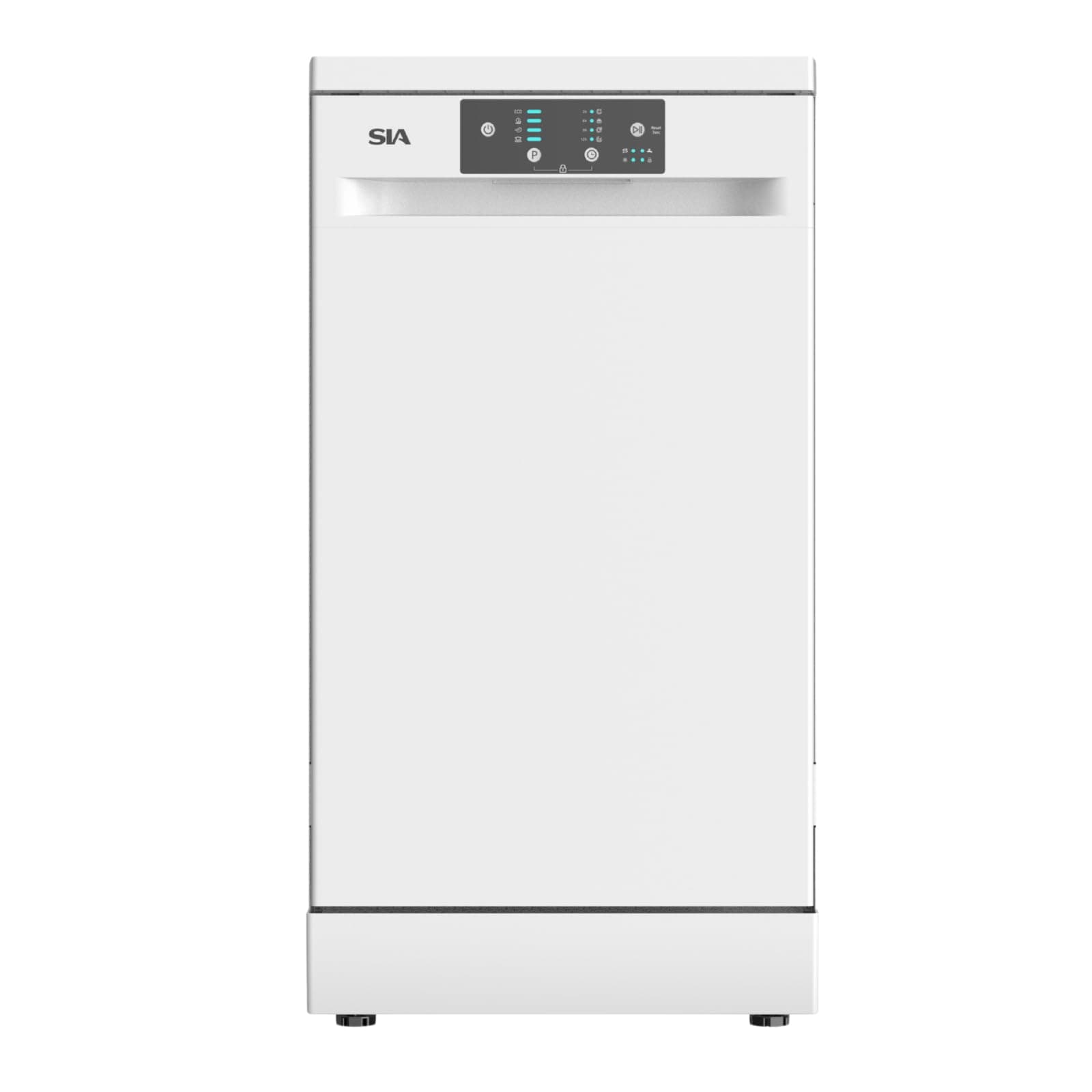 SIA SFSD459W Freestanding Dishwasher, Slimline 45cm Width, 9 Place Settings, Delay Start, 4 Programs, 29 Minute Quick Wash, White