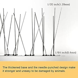 OFFO Bird Spikes with Stainless Steel Base,Cover 4.1m Pigeon Spikes for Roofs and Windows,Bird Deterrent Spikes Set for Deterring Crows,Seagulls and Small Birds