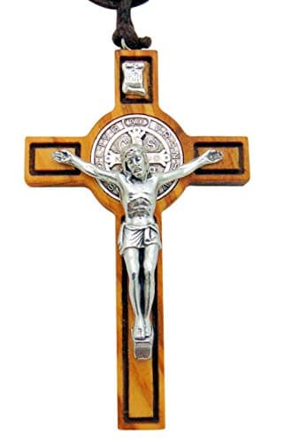 CB Gift Olive Wood St. Benedict Cross Size: 2 3/4" H - Made in Italy
