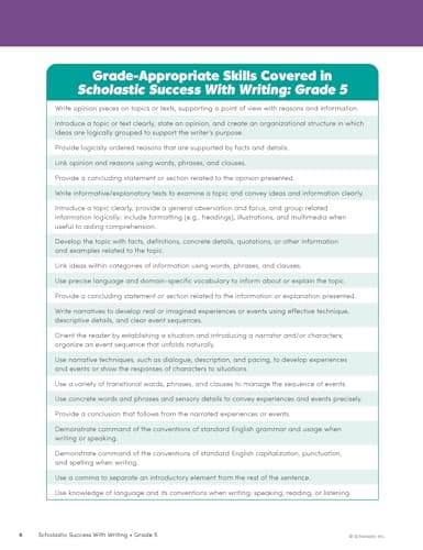Scholastic Success with Writing Grade 5 Workbook