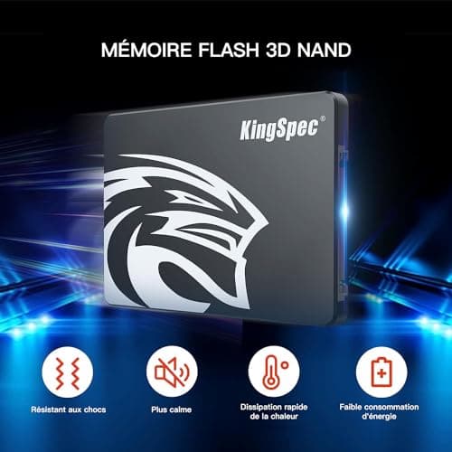 KingSpec Internal Solid State Drive SSD 2.5 Inch SATA III NAND Flash Data Storage Computer Disk File Transfer PC Desktop Laptop Notebook Transfer for White-Collar Game-Player