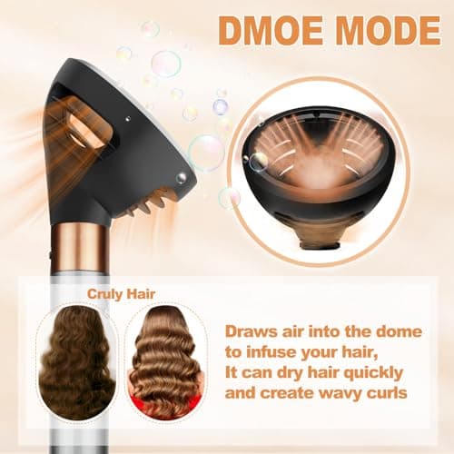 YTCHYYSK Wave Curl Diffuser Attachment for Dyson Airwrap, Upgraded Hair Diffuser Nozzle Dome and Diffuse Modes to Dryer Faster and Define Curls Hair, Grey