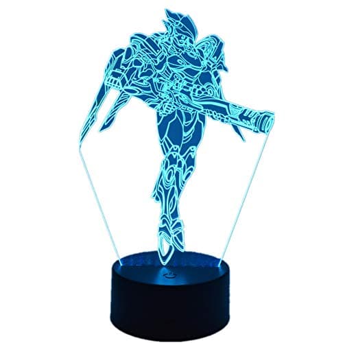 OW Overwatch Pharah 3D Night Light LED USB Home Decor Table Lamp Touch Remote Control 16 Color Gradient Creative Office Decor Children's Toys Gifts