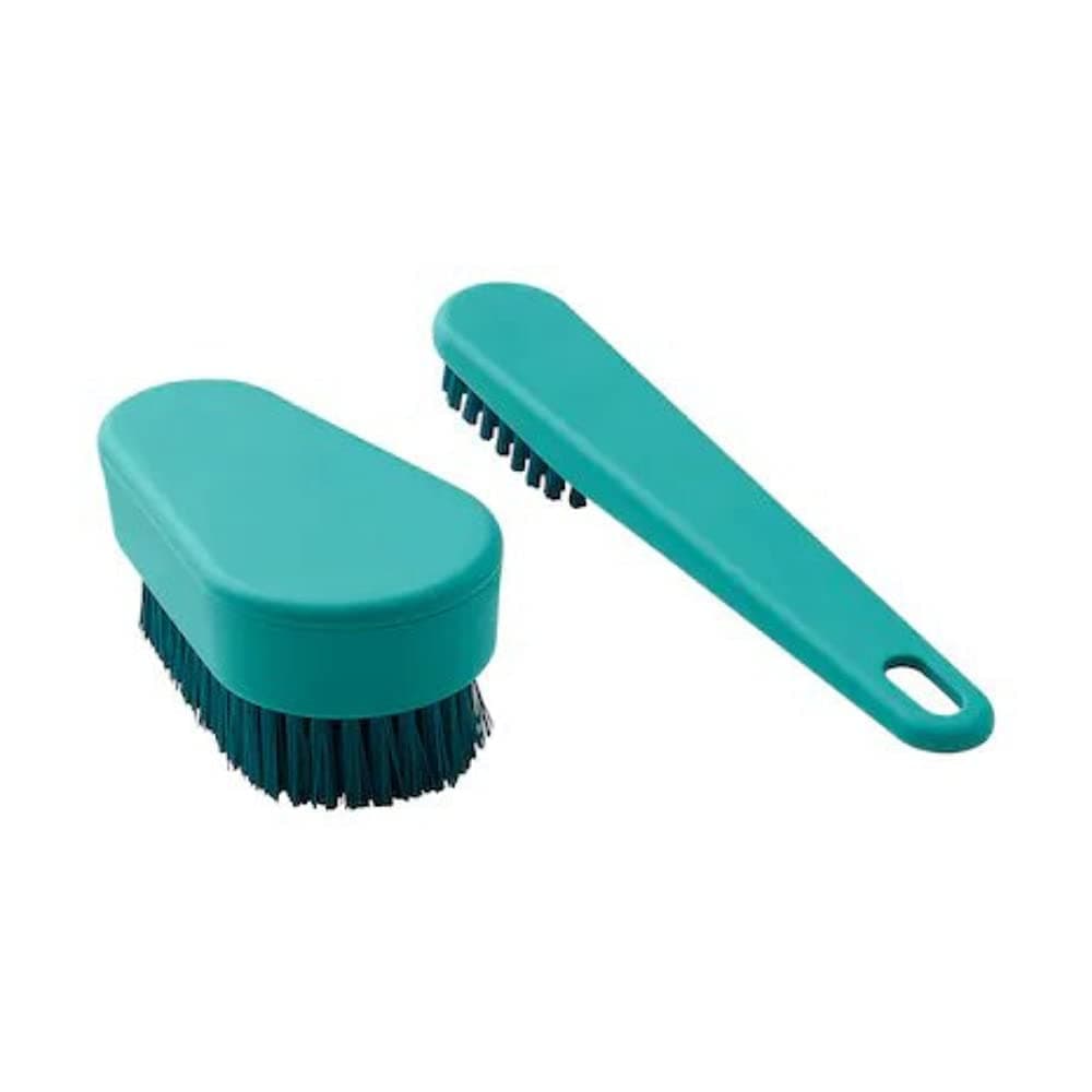 PEPPRIG Scrubbing Brush, Made of Polypropylene Plastic Handle and Polyester Bristles (Set of 2), Blue