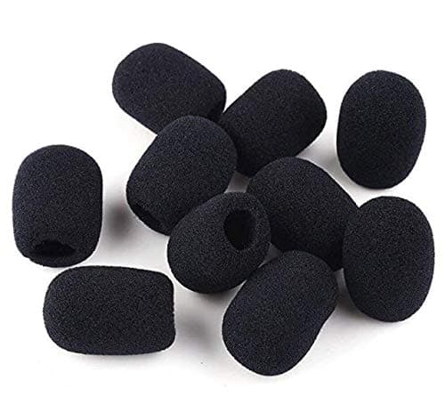 SMIN 10 Pcs Mini Microphone Headset Windscreen Foam Mic Cover （L 25mm x D8mm）