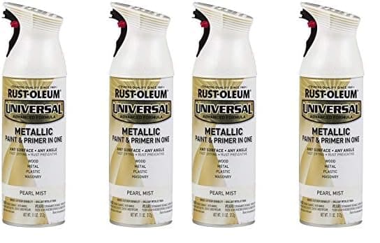 Rust-Oleum 261411-2PK Universal All Surface Metallic Spray Paint, 11 oz, Pearl Mist, 4 Pack