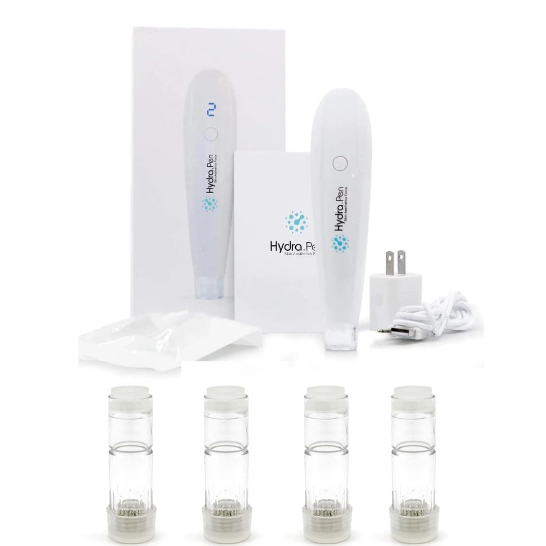 Dr. Pen Hydra Pen H2 Microneedling Pen – Serum Automatic HydraPen Applicator for Face Body – Amazing Skin Care Tool for Personal Home Use – 4 Cartridges (2pcs 12-Pin 0.25mm + 2pcs Round Nano 0.15mm)