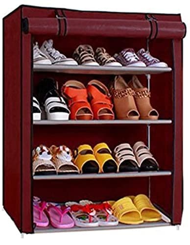 JAIBUN NISHA STOR SHOE RACK 4 LAYER MAROON