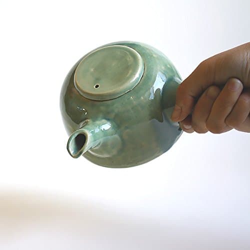 Japanese style teapot - yokode kyusu celadon
