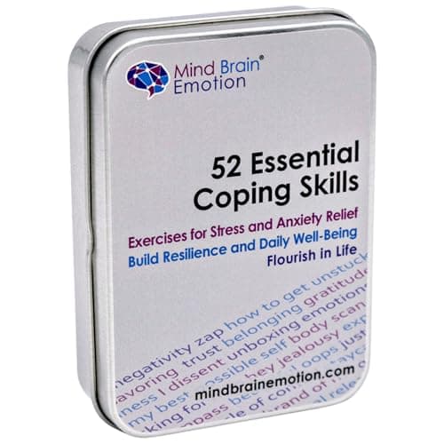 Mind Brain Emotion 52 Essential Coping Skills Cards-Exercises For Stress Management,Anxiety Relief-Build Emotional Agility,Resilience,Confidence-Self Care Therapy Games For Teens,Adults