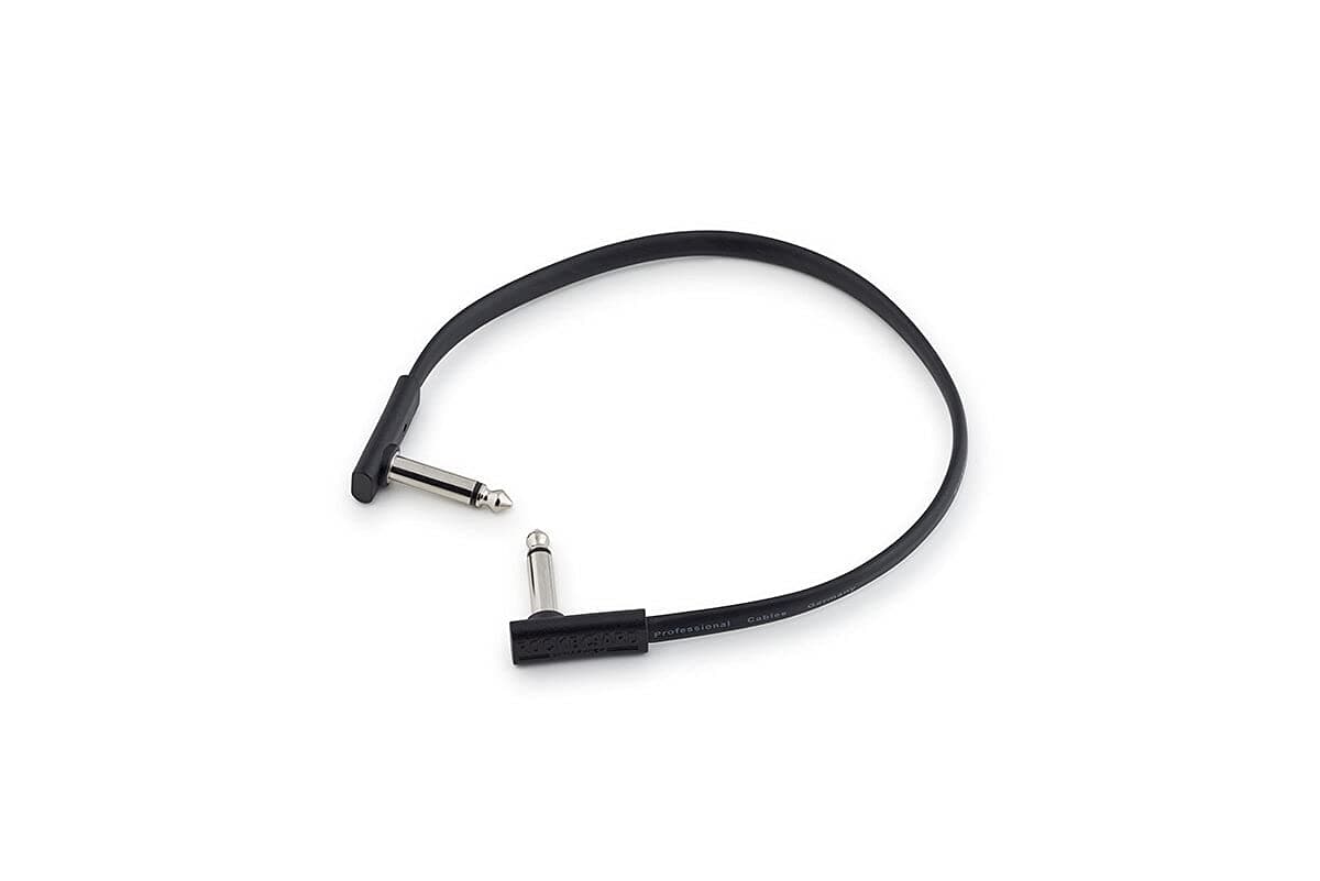 ROCKBOARD by Warwick Flat Patch Cable 30 cm Black, 3.5mm Male-to-Male Audio Cable, Compatible with Smartphone, Music Player, Speaker, Headphone
