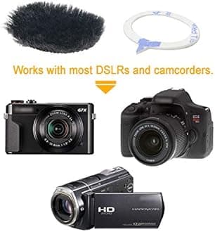 SUNMON Camera Mic Windscreen, Furry Wind Muff Wind Cover for DSLRs Mic Outdoor Windshield (8 Pack)