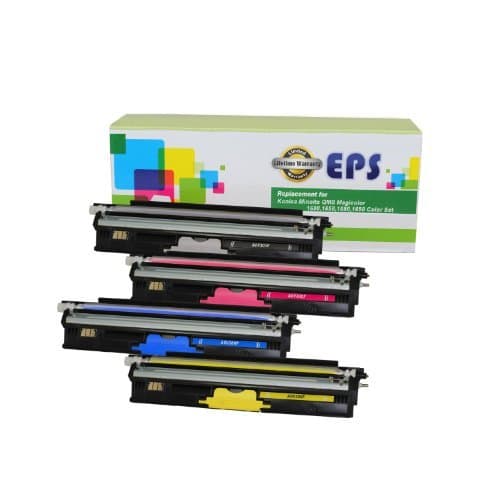 EPS Compatible Replacement for Konica Minolta Magicolor 1600W, 1680MF, 1690MF,High Yield Pack of 4 Remanufactured Toner cartridges(A0V30HF,A0V30CF,A0V306F,A0V301F)