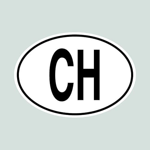CH Switzerland Country Code Oval Sticker Decal FA Vinyl