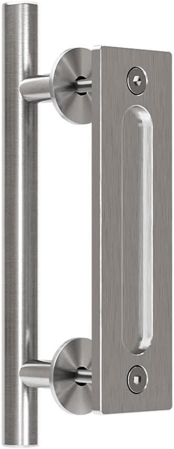 TSMST 24CM Sliding Door Handle Double Sided Barn Door Handle Embedded Invisible Stainless Steel