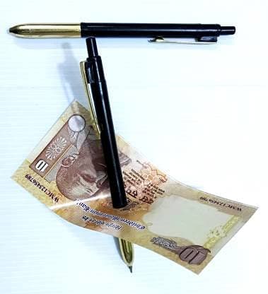 Pen Through Note Magic Trick (Multi Color) (Metal, Magnet) / Pen TRHOUGH Anything/Pen Through Bill Magic Trick