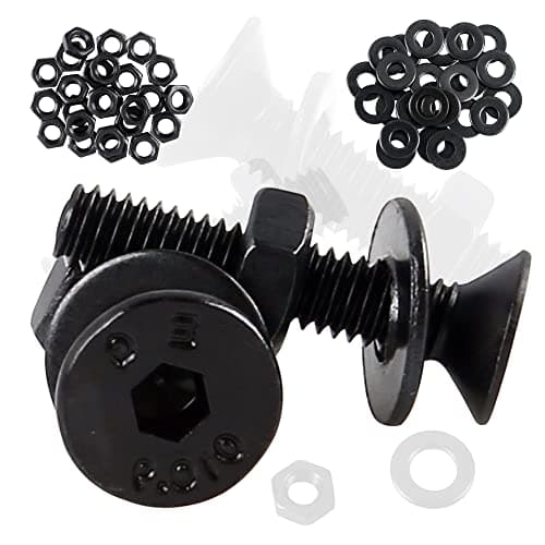 huruirui M2 M3 M4 M5 Nuts and Bolts Washers Assorted Set,1065pcs Black Hex Socket Head Cap Screws Bolts and Nuts Kit, Thread Machine Hex Bolt Set Fastener Repair Tools Assortment Kit