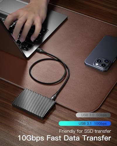 CONMDEX 2Pack USB C Fast Charging Cable 10Gbps Data USB A Android Auto Cable QC3.0 3.1A Fast Charger Data Transfer Cable USB3.1 Gen2 for Samsung Note20 Galaxy S23/S22/S21 Z Flip5 Pixel 7 Pro 1M-Blue