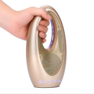 SUALER Portable Wireless Stereo Speaker , Bluetooth Speaker, Built-in Mic FM Radio, Super Bass, Support Micro TF SD Card/USB Input/AUX Line-In, Compatible with iPad/iPhone/Samsung and More(Golden)