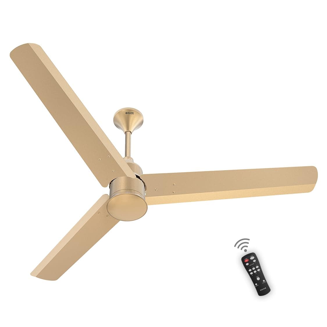 Polycab Silencio Mini 900mm 5-Star BLDC, Remote Ceiling fan for home| 55% Energy Saving, 100% Copper, High Speed, 25 Speed Setting, Reversable & Timer | 4-yr Warranty【Birkin Gold】