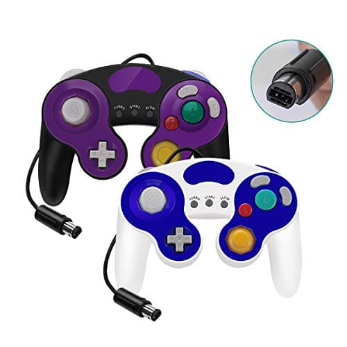 Turbo and Vibrate, No Lag/Driver,2 Pack Classic Wired Controllers(Black and White)