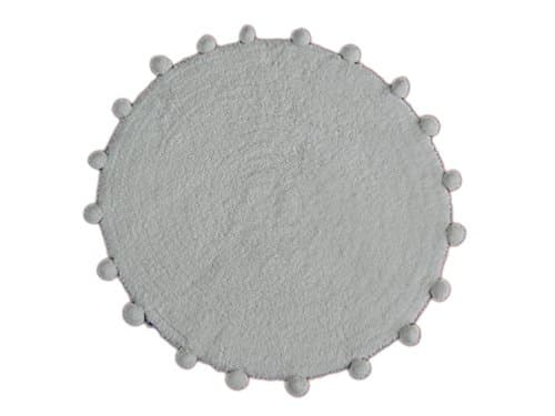 IAE Rev. Round Bath Rug with POM POM (White)