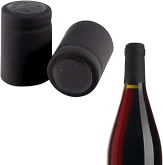 Jelinek Cork Shrink Caps for Wine Bottles - Matte Black 50 Count - 31 x 45 mm