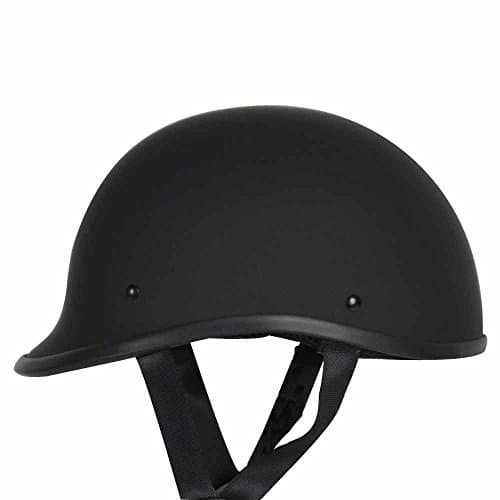 RIVAL N10 Polo Novelty NON DOT Motorcycle Low Profile Half Helmet Beanie Harley Chopper Cruiser Biker Airsoft Skid Lid Cap (Medium, Matte Black)