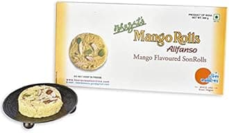 Bhagat's Heera Sweets Sonroll Mango Rolls Flavoured|Son Roll Box 500 Gram Son Roll With Almonds & Pistachio Garnished|Soft Flaky Sweets Mithai Box Mango Sonroll|Preservatives Free (Pack Of 2)