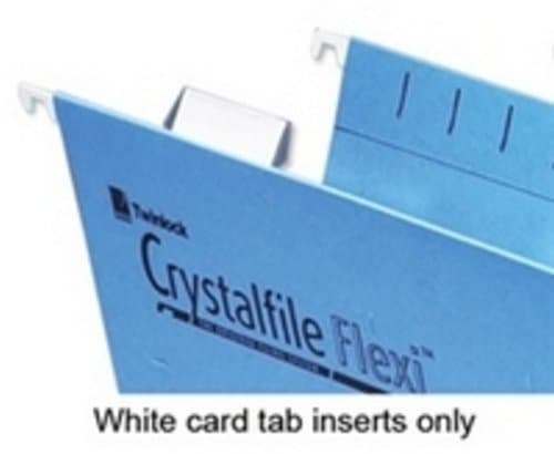 Rexel Printable Inserts for Crystalfile Suspension File Flexi Tabs, White, Flexifile, Pack of 50, 3000058