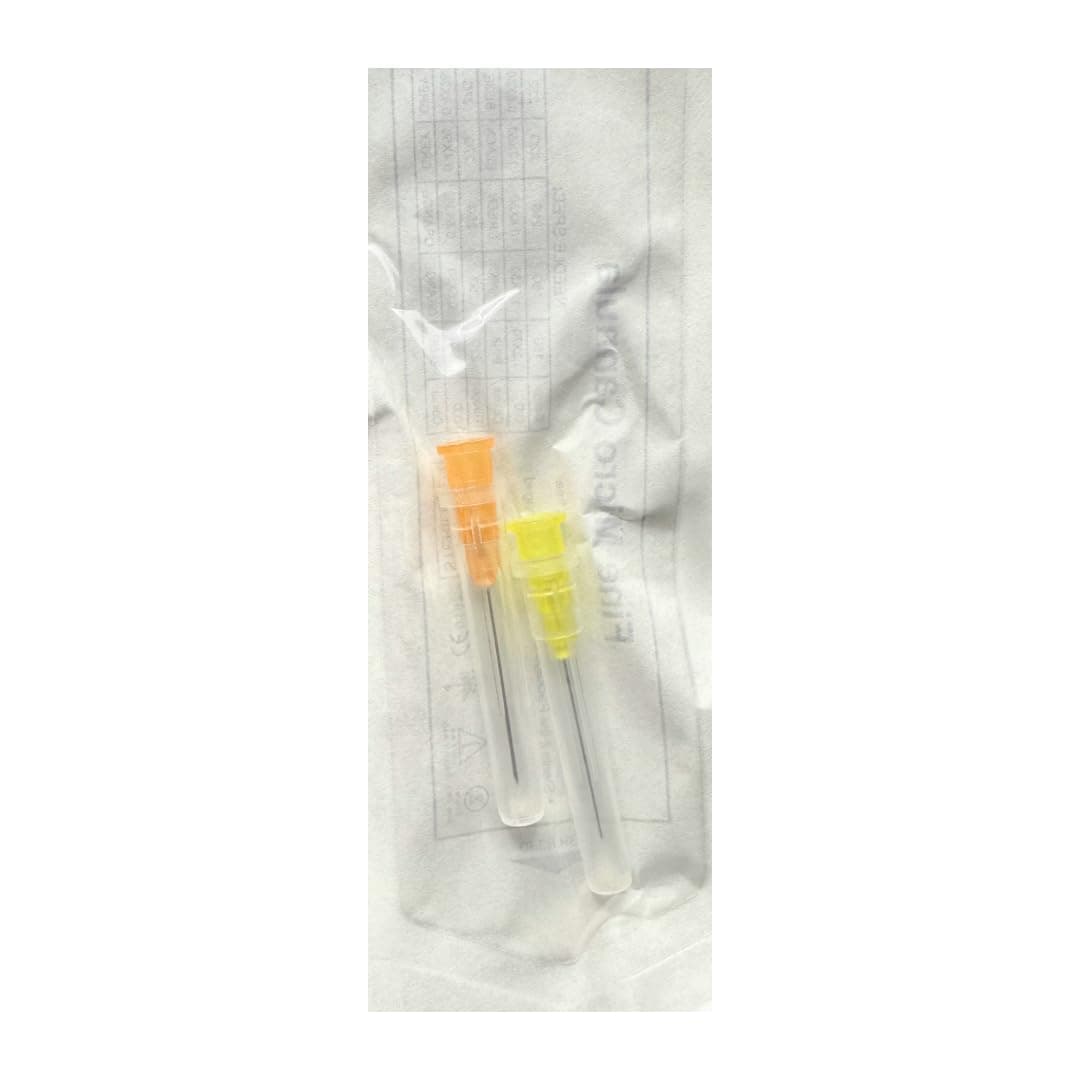 10x Packs Micro Blunt Single-Use with Pilot Disposable Ultra-fine Stainless Steel Dispensing Accessories for Face and Body Lifting, Firming, Lab Supplies, Individually Sealed (30g 25mm)