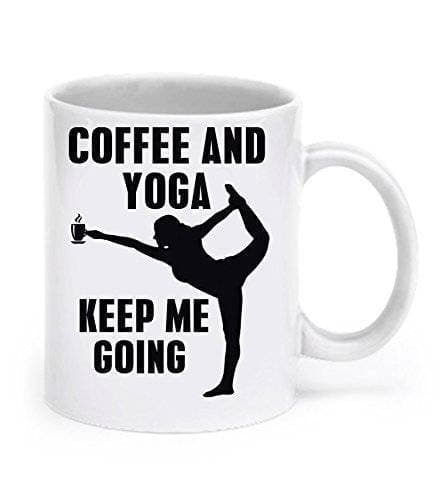 Yoga keep me going Coffee Mug Novelty Ceramic Cup 11 oz Funny Mugs for Women Christmas Gifts