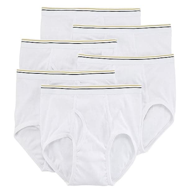 6 Pack 100% Cotton Full-Cut Briefs White (32)