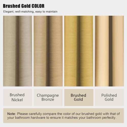 Iriber Brushed Gold Rain Shower System with 10 Inch Shower Head and Handheld Bathroom Wall Mounted Shower Set Contain Shower Faucet Mixer and Trim Kit (Valve Included)