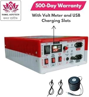 Kamal Agrotech zhatka Machine Solar Fence Protector Kit, 15kV, 50 Acre Coverage, with Charger (Only Machine)