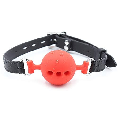 Silicone Open Breathable Mouth Ball Red