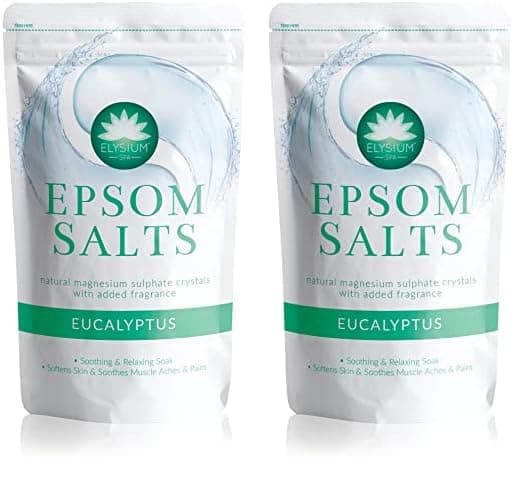 ELYSIUM SPA Natural Eucalyptus Epsom Salts, White, 450 g (Pack of 2)