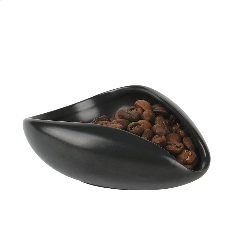 watchget Upgraded 30g Ceramic Coffee Dosing Cup & Tea Storage Tray, Single Dose Measuring Container for Coffee Beans & Loose Leaf Tea Dosing Vessel, Black