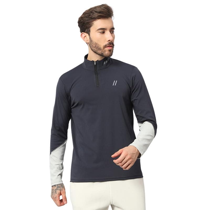 - Polyester Full Sleeve Compression High Turtle Neck Sports Jersey T Shirt for Men - Quick Dry Fit Gym Workout Top for Running, Swimming, Training, Cycling, Football, Badminton